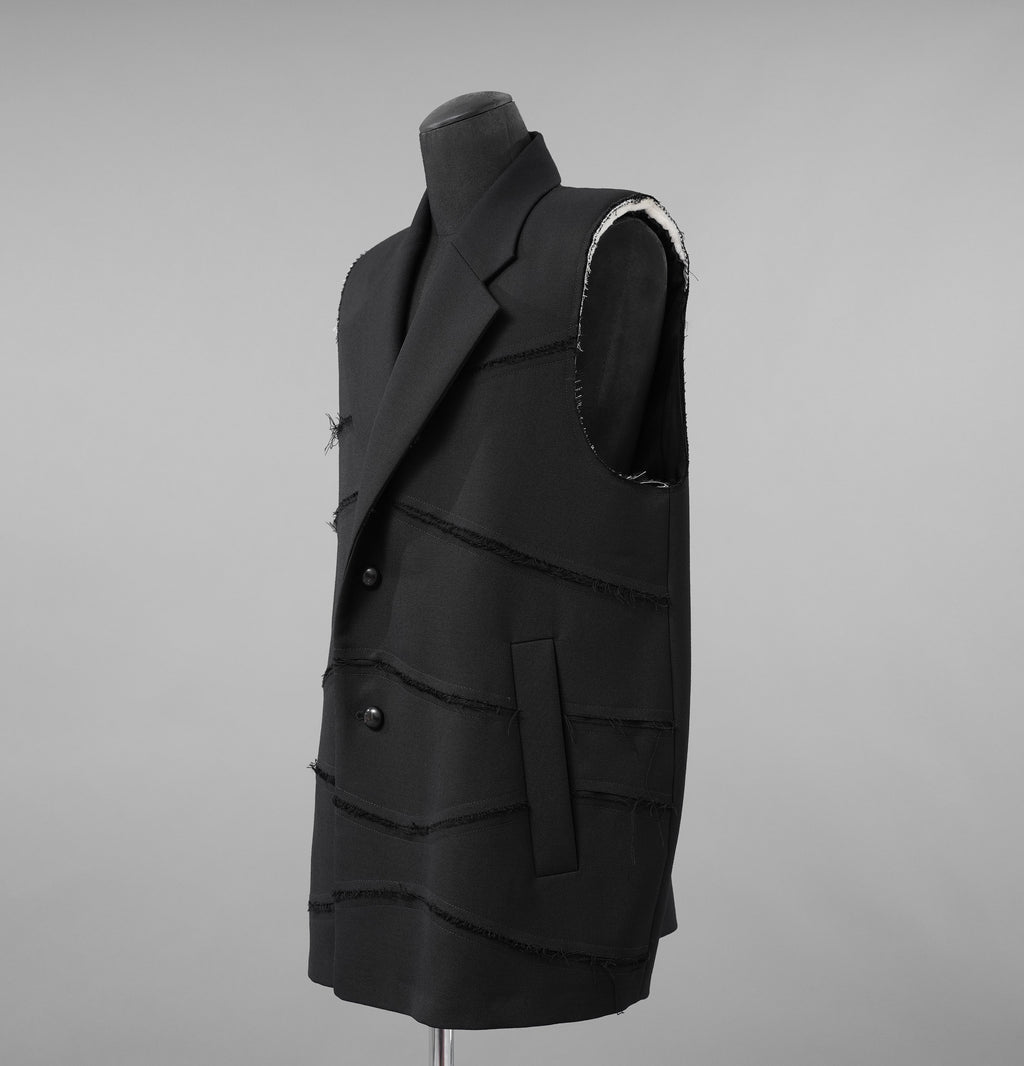 NAMACHEKO ナマチェコ / 美品 24SS ノースリーブ ロング ジャケット BACKBLAZER / NS24 302 N2039 / size XS (BLACK)