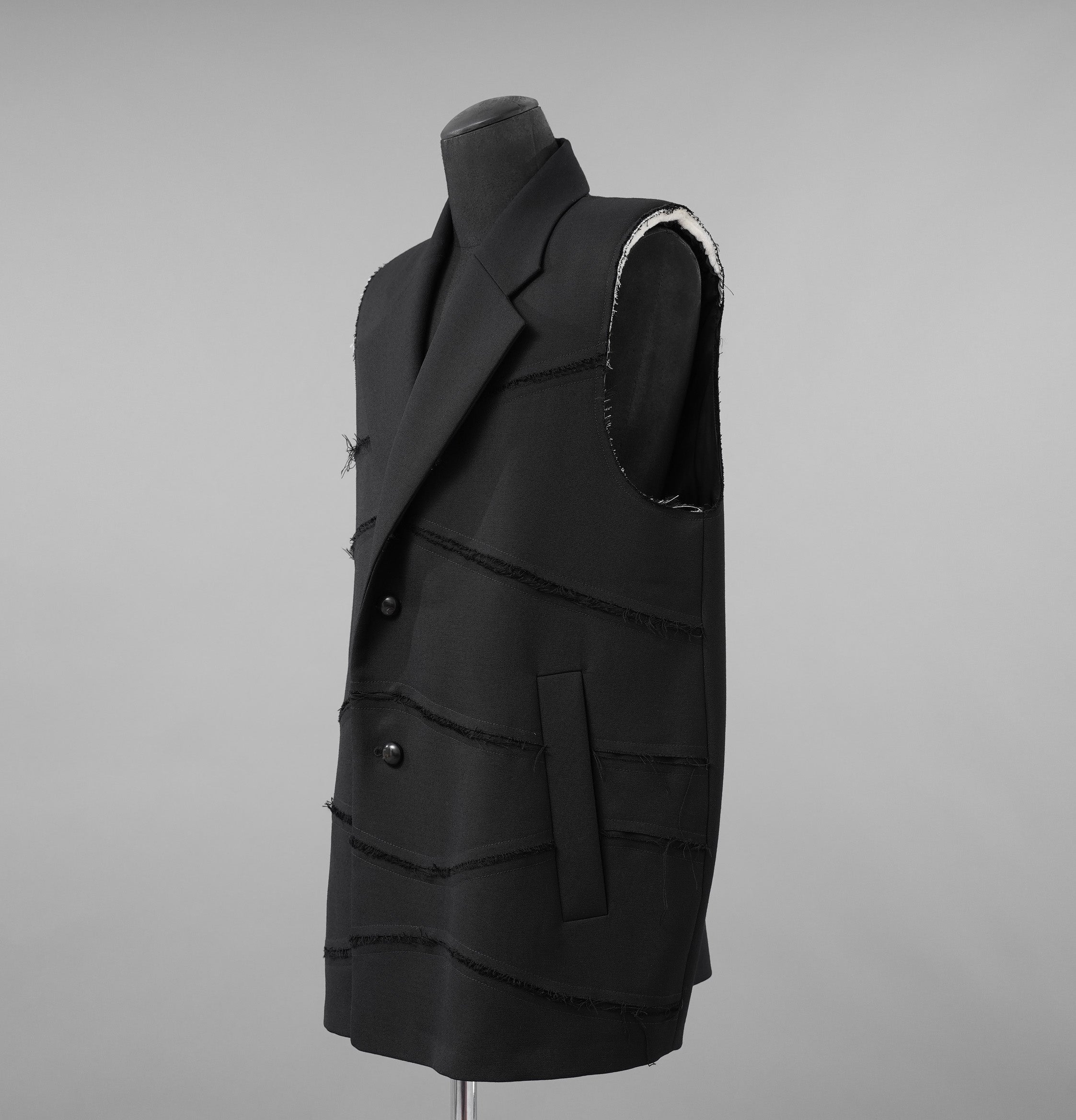 NAMACHEKO ナマチェコ / 美品 24SS ノースリーブ ロング ジャケット BACKBLAZER / NS24 302 N2039 / size XS (BLACK)