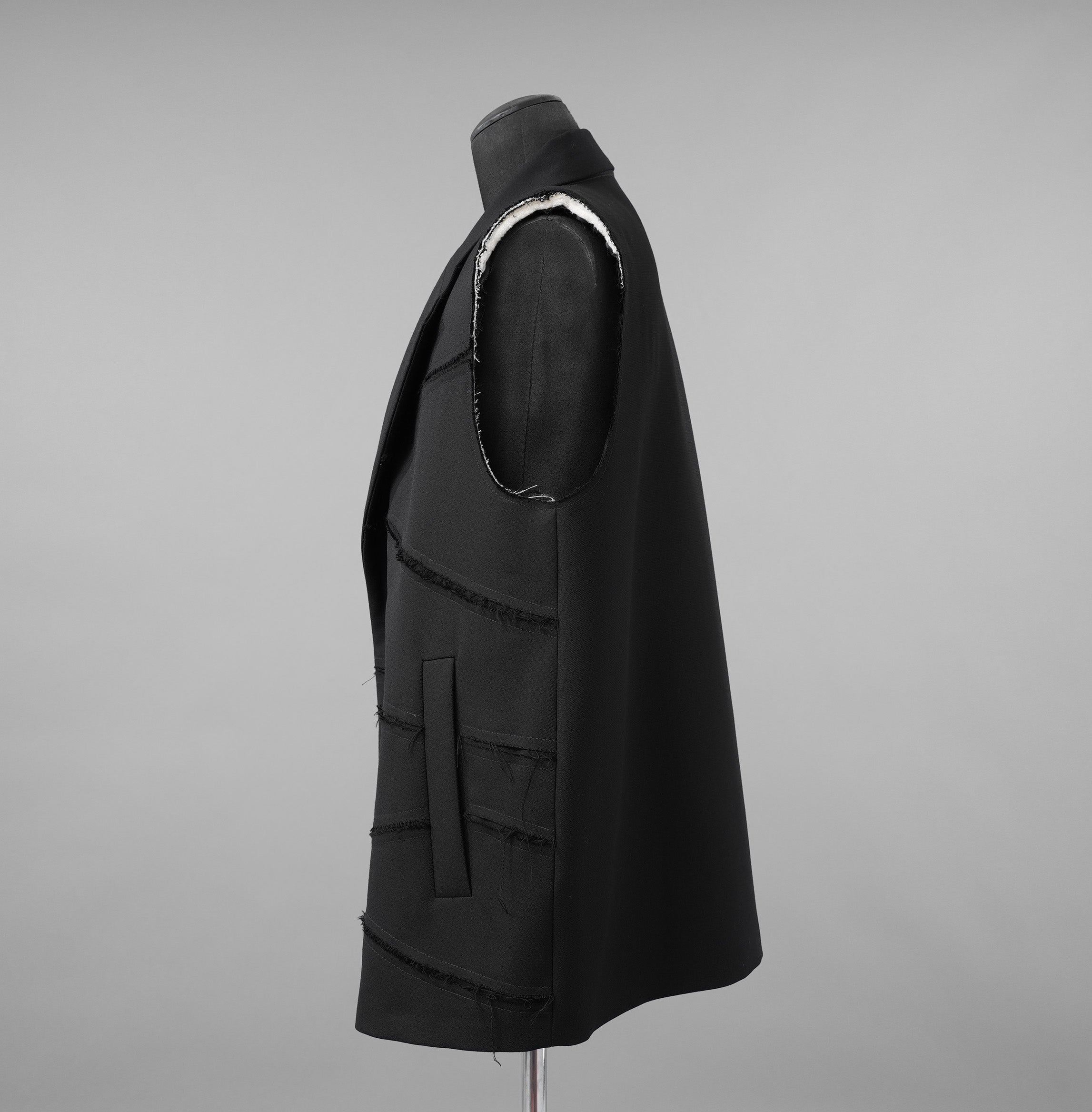NAMACHEKO ナマチェコ / 美品 24SS ノースリーブ ロング ジャケット BACKBLAZER / NS24 302 N2039 / size XS (BLACK)