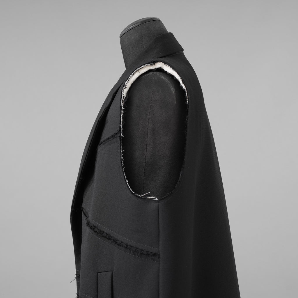 NAMACHEKO ナマチェコ / 美品 24SS ノースリーブ ロング ジャケット BACKBLAZER / NS24 302 N2039 / size XS (BLACK)
