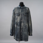 Rick Owens DRKSHDW ダークシャドウ / 美品 24SS LIDO / Denim Jumbo Outershirt デニム アウターシャツ / 長袖シャツ / DU01D1753-HU / size S (Hustler) INDIGO