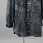 Rick Owens DRKSHDW ダークシャドウ / 美品 24SS LIDO / Denim Jumbo Outershirt デニム アウターシャツ / 長袖シャツ / DU01D1753-HU / size S (Hustler) INDIGO