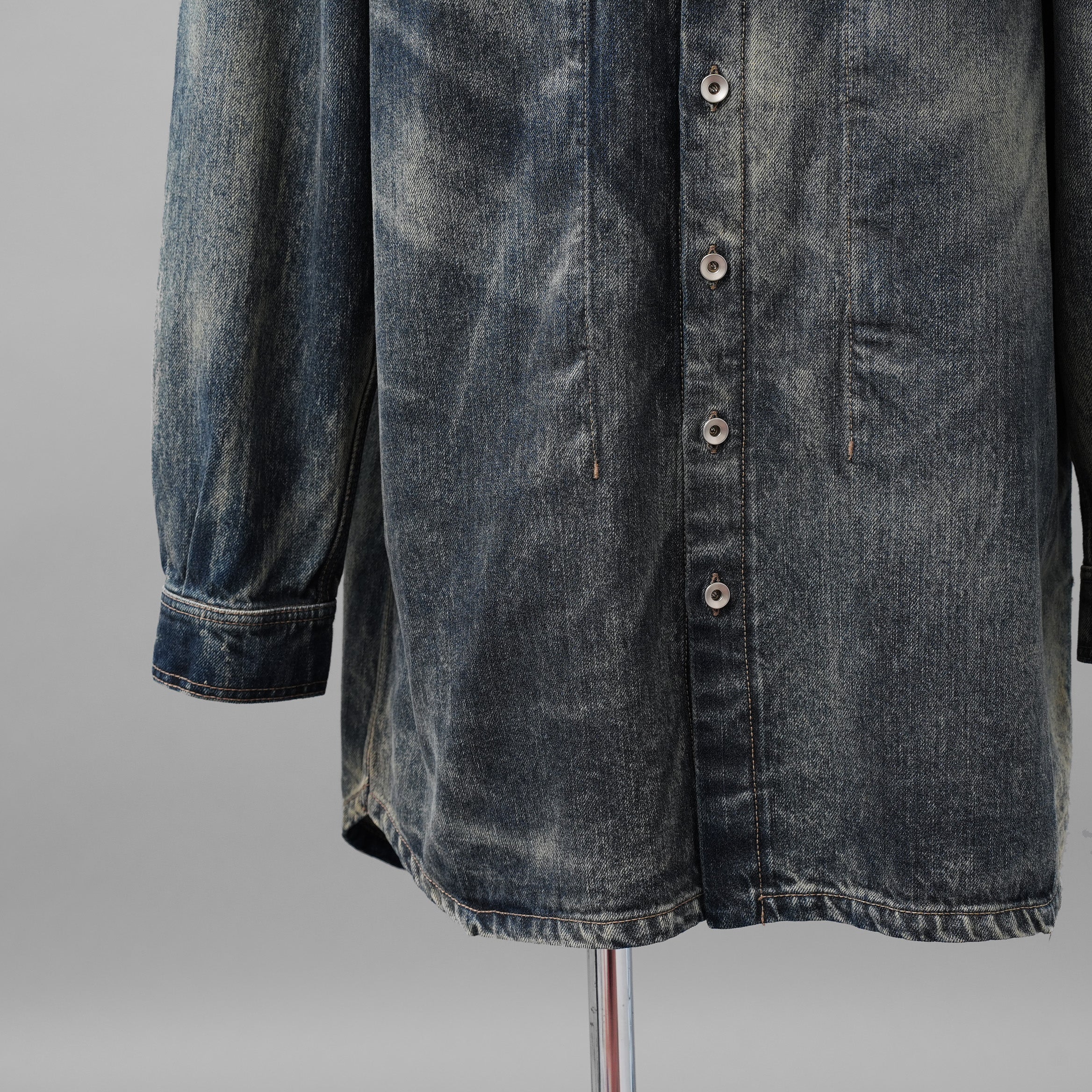 Rick Owens DRKSHDW ダークシャドウ / 美品 24SS LIDO / Denim Jumbo Outershirt デニム アウターシャツ / 長袖シャツ / DU01D1753-HU / size S (Hustler) INDIGO