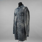 Rick Owens DRKSHDW ダークシャドウ / 美品 24SS LIDO / Denim Jumbo Outershirt デニム アウターシャツ / 長袖シャツ / DU01D1753-HU / size S (Hustler) INDIGO