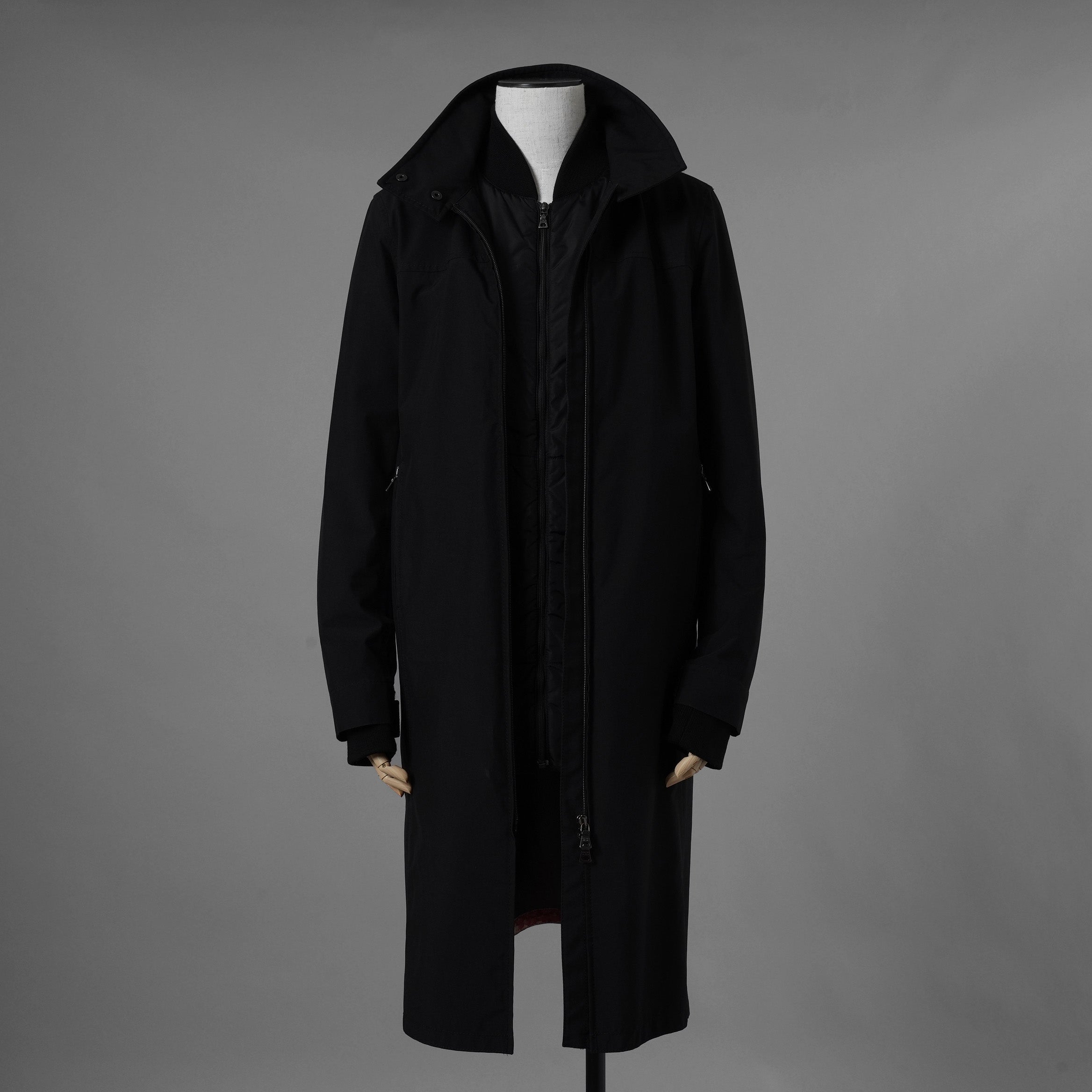 PRADA SPORT プラダ スポーツ / GORE-TEX ロング ナイロンコート 3WAYコート アウター / 280211 / size 38 (BLACK) 352077-yng