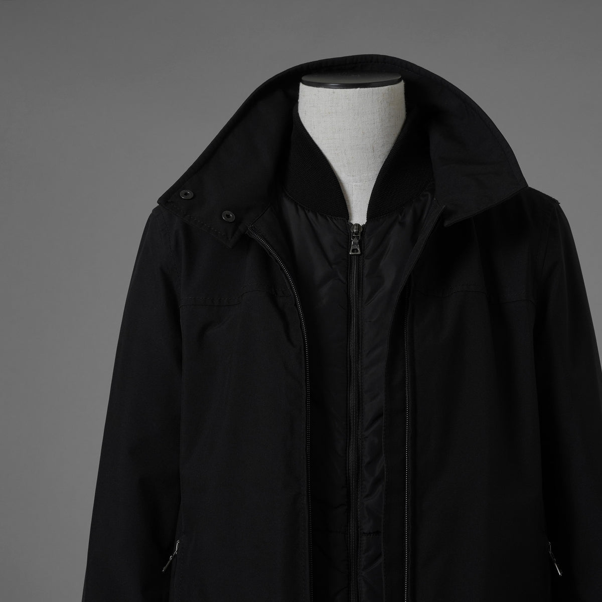PRADA SPORT プラダ スポーツ / GORE-TEX ロング ナイロンコート 3WAYコート アウター / 280211 / size 38 (BLACK) 352077-yng