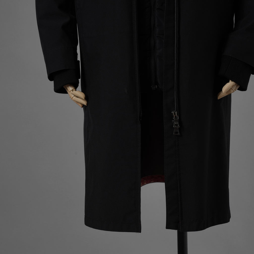 PRADA SPORT プラダ スポーツ / GORE-TEX ロング ナイロンコート 3WAYコート アウター / 280211 / size 38 (BLACK) 352077-yng
