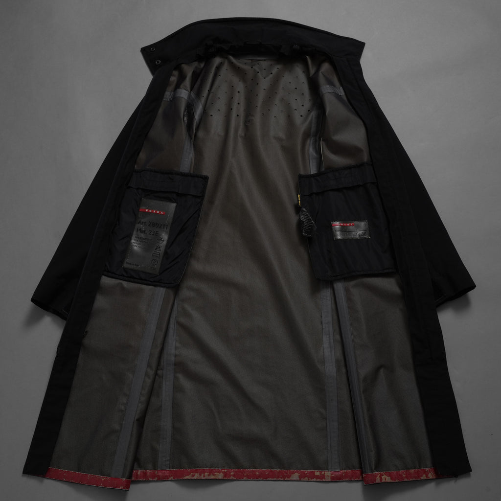PRADA SPORT プラダ スポーツ / GORE-TEX ロング ナイロンコート 3WAYコート アウター / 280211 / size 38 (BLACK) 352077-yng