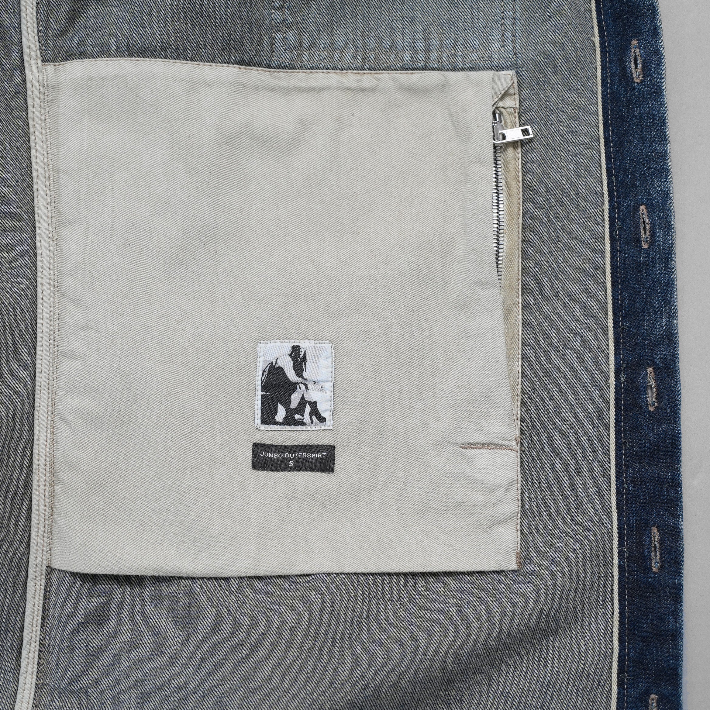 Rick Owens DRKSHDW ダークシャドウ / 美品 24SS LIDO / Denim Jumbo Outershirt デニム アウターシャツ / 長袖シャツ / DU01D1753-HU / size S (Hustler) INDIGO