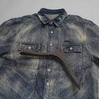 Rick Owens DRKSHDW ダークシャドウ / 美品 24SS LIDO / Denim Jumbo Outershirt デニム アウターシャツ / 長袖シャツ / DU01D1753-HU / size S (Hustler) INDIGO
