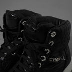 CHANEL シャネル / 19AW クロコ型押し カーフスキン ハイカット スニーカー / G35079 / size 37.5 (24.5cm) BLACK レディース 352078-izm