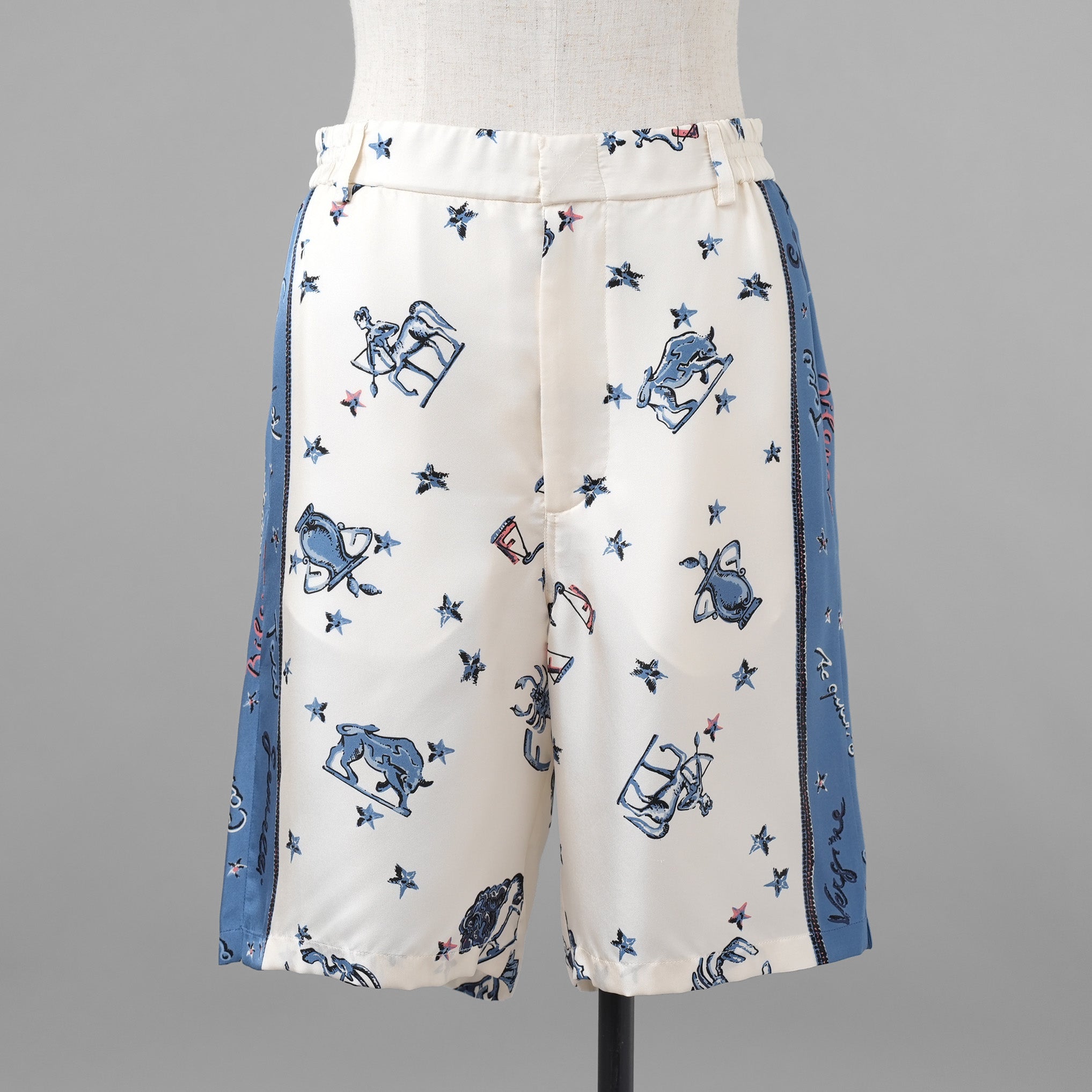 FENDI フェンディ / 美品 23SS リゾート 星座モチーフ ゾディアック プリント シルク メンズ ショートパンツ / FB0936 AO6X / size 44 (MULTI COLOR)