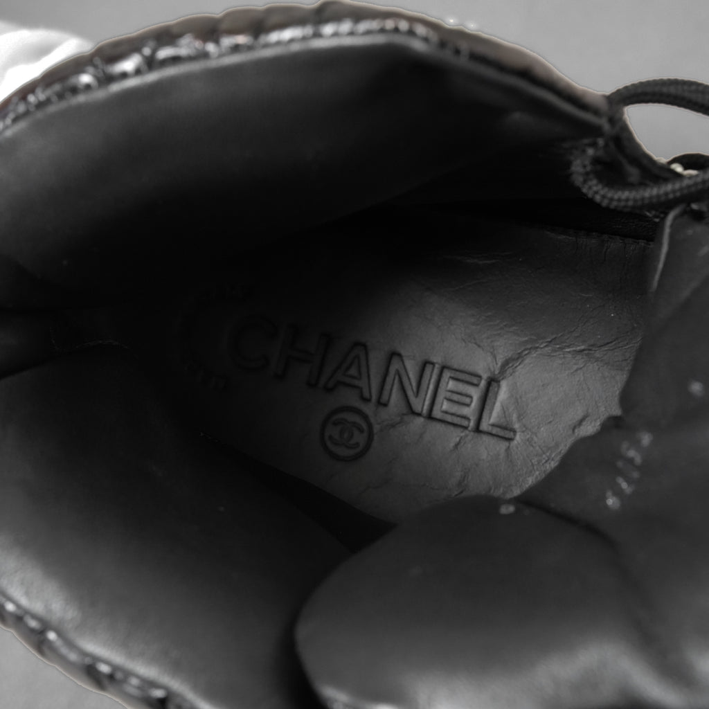 CHANEL シャネル / 19AW クロコ型押し カーフスキン ハイカット スニーカー / G35079 / size 37.5 (24.5cm) BLACK レディース 352078-izm