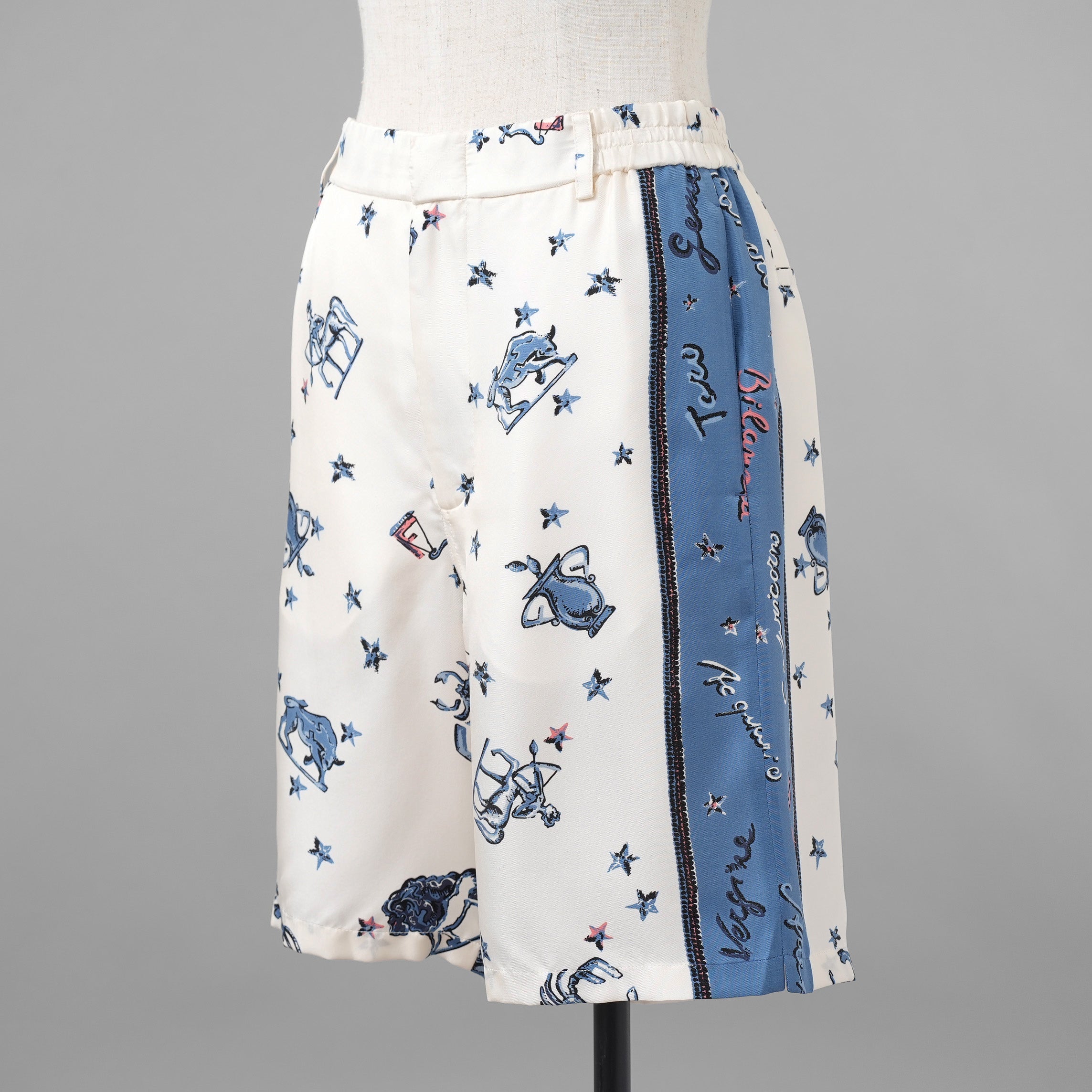 FENDI フェンディ / 美品 23SS リゾート 星座モチーフ ゾディアック プリント シルク メンズ ショートパンツ / FB0936 AO6X / size 44 (MULTI COLOR)