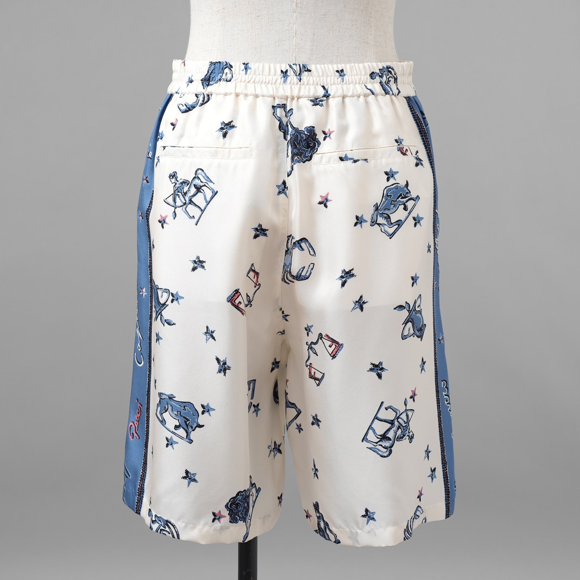 FENDI フェンディ / 美品 23SS リゾート 星座モチーフ ゾディアック プリント シルク メンズ ショートパンツ / FB0936 AO6X / size 44 (MULTI COLOR)