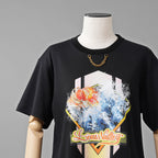 LOUIS VUITTON ルイヴィトン / 美品 20SS タンジェリンプリントTシャツ チェーン 半袖Tシャツ / RW222J N40 FNTS09 / size L (BLACK) レディース