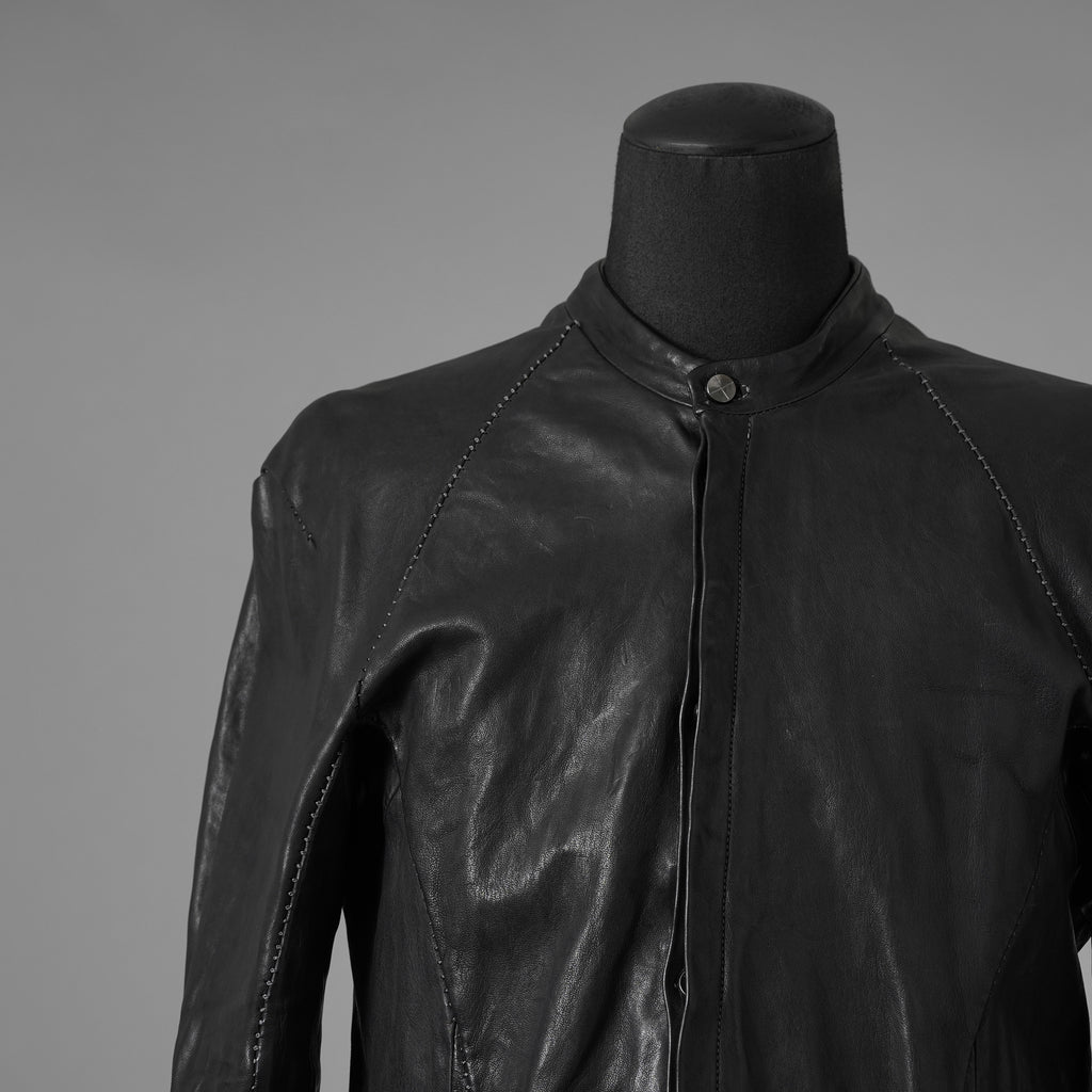 inarnation インカネーション / 22SS Sheep Object Dyed Shirt Jacket オーバーロック シープレザー シャツジャケット / size S (BLACK) 123017-alm