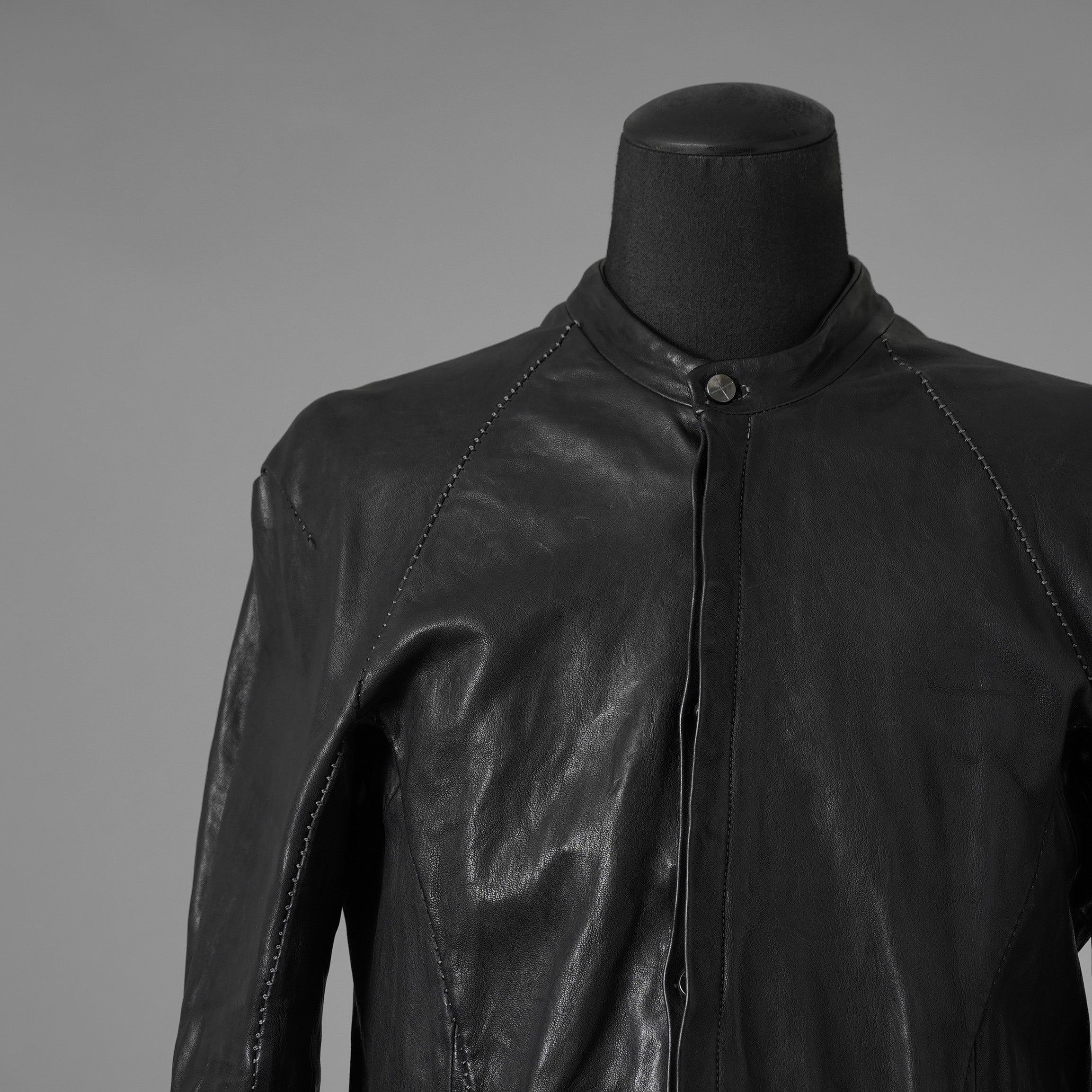 inarnation インカネーション / 22SS Sheep Object Dyed Shirt Jacket オーバーロック シープレザー シャツジャケット / size S (BLACK) 123017-alm