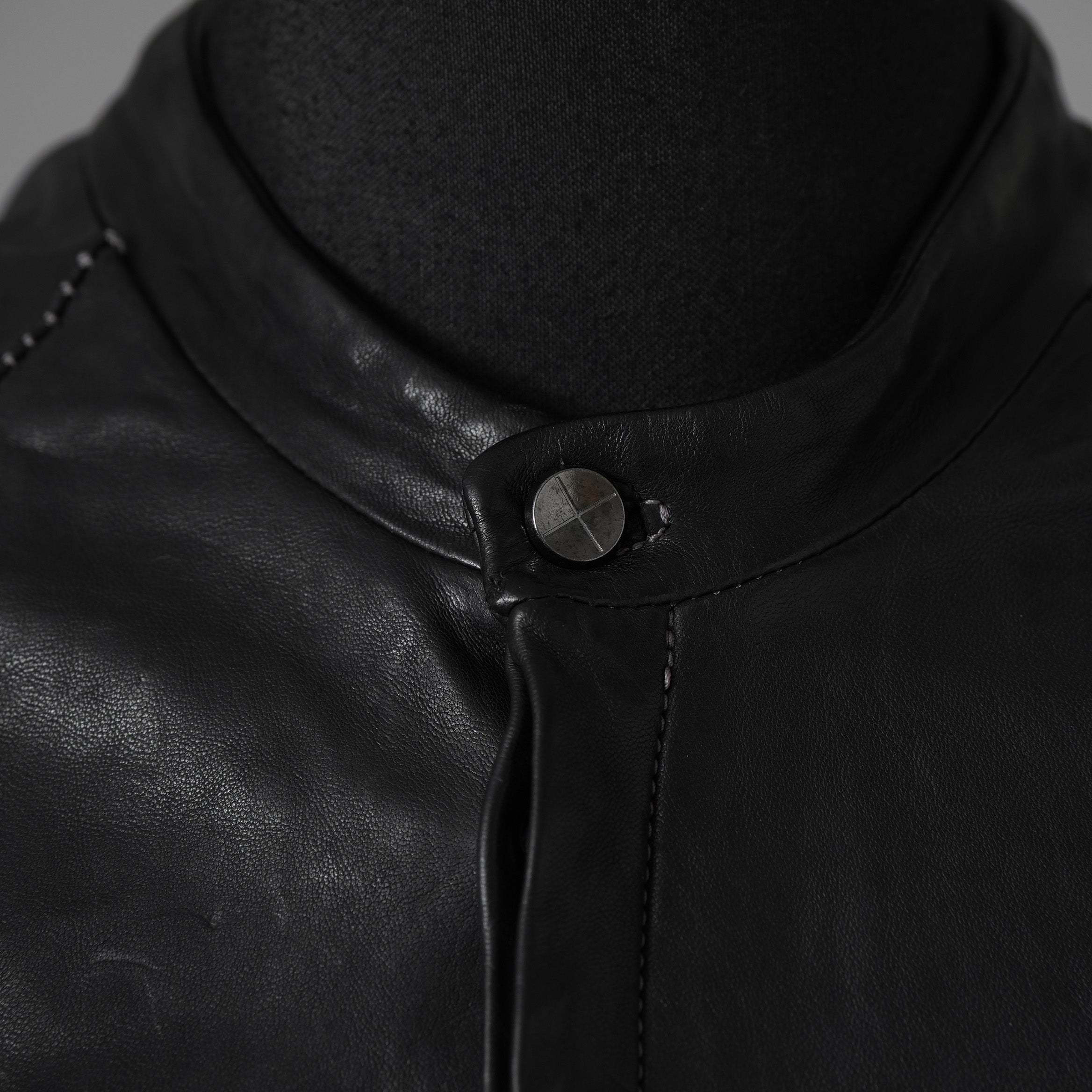 inarnation インカネーション / 22SS Sheep Object Dyed Shirt Jacket オーバーロック シープレザー シャツジャケット / size S (BLACK) 123017-alm