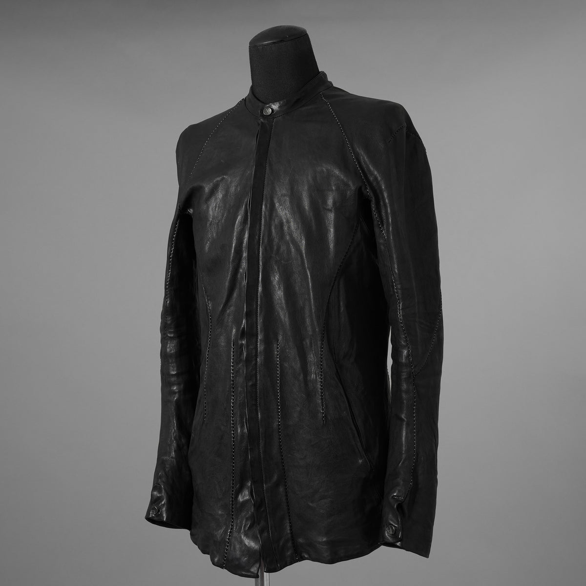 inarnation インカネーション / 22SS Sheep Object Dyed Shirt Jacket オーバーロック シープレザー シャツジャケット / size S (BLACK) 123017-alm