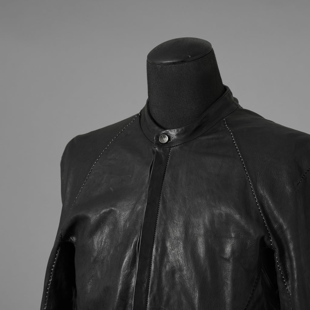 inarnation インカネーション / 22SS Sheep Object Dyed Shirt Jacket オーバーロック シープレザー シャツジャケット / size S (BLACK) 123017-alm