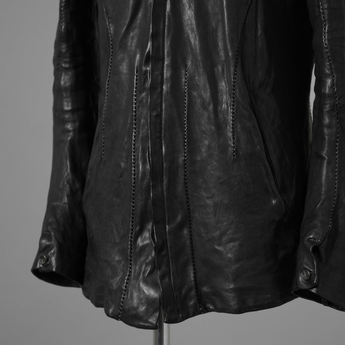 inarnation インカネーション / 22SS Sheep Object Dyed Shirt Jacket オーバーロック シープレザー シャツジャケット / size S (BLACK) 123017-alm