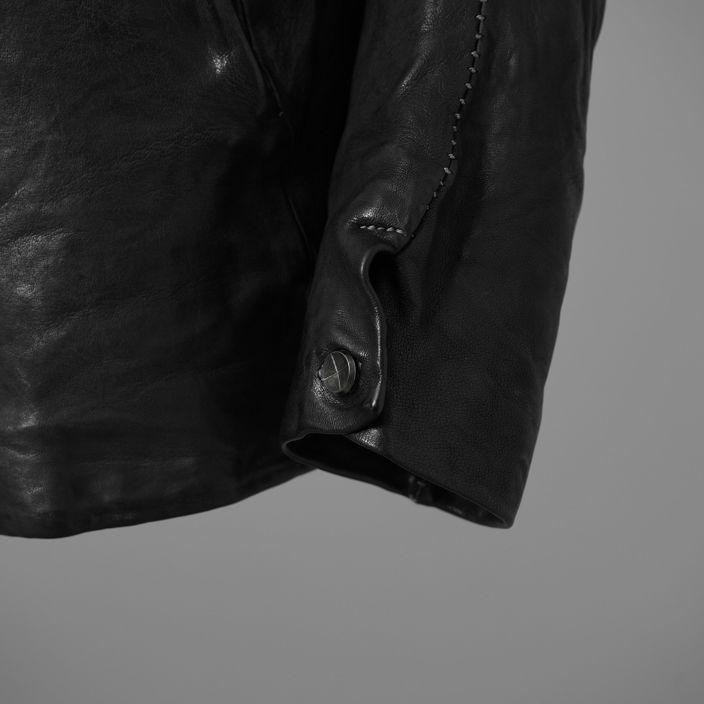 inarnation インカネーション / 22SS Sheep Object Dyed Shirt Jacket オーバーロック シープレザー シャツジャケット / size S (BLACK) 123017-alm