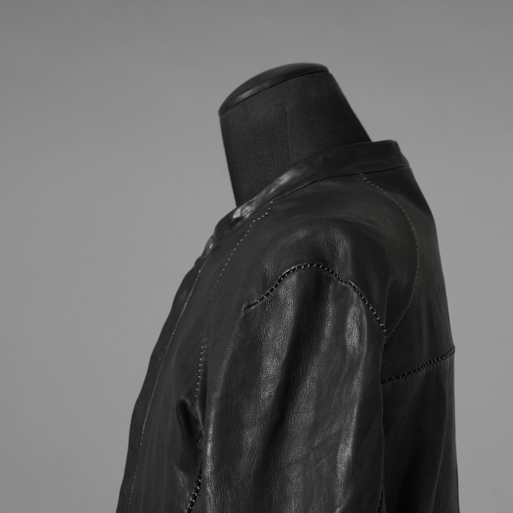 inarnation インカネーション / 22SS Sheep Object Dyed Shirt Jacket オーバーロック シープレザー シャツジャケット / size S (BLACK) 123017-alm