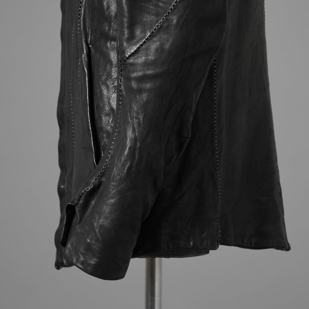 inarnation インカネーション / 22SS Sheep Object Dyed Shirt Jacket オーバーロック シープレザー シャツジャケット / size S (BLACK) 123017-alm