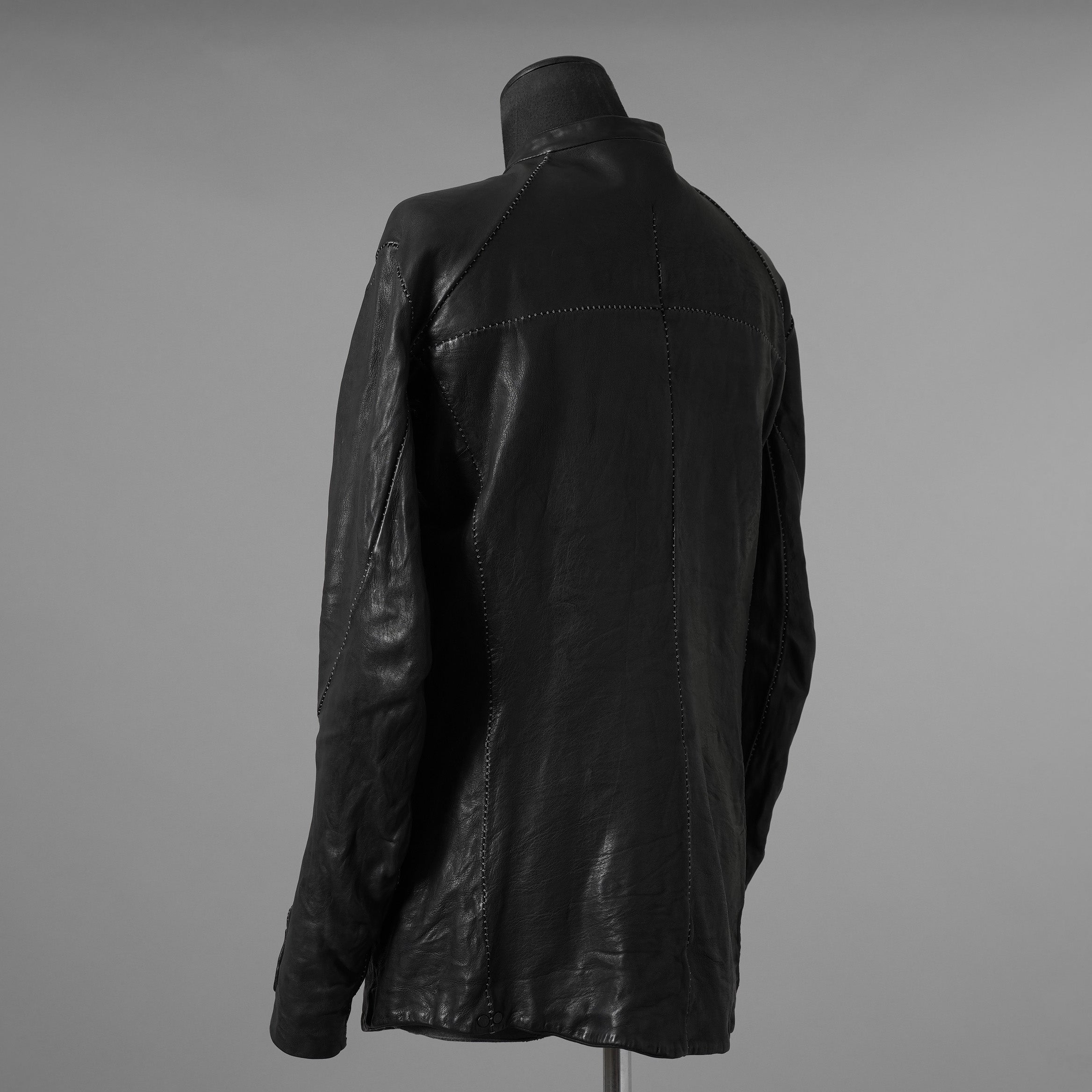 inarnation インカネーション / 22SS Sheep Object Dyed Shirt Jacket オーバーロック シープレザー シャツジャケット / size S (BLACK) 123017-alm