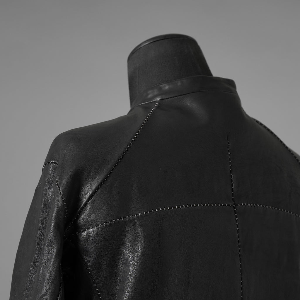 inarnation インカネーション / 22SS Sheep Object Dyed Shirt Jacket オーバーロック シープレザー シャツジャケット / size S (BLACK) 123017-alm