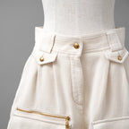 LOUIS VUITTON ルイヴィトン / 22AW コーデュロイ カーゴ  ショートパンツ/ RW222J DA8 FNPA16 / size 38 (IVORY WHITE × GOLD) レディース