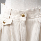 LOUIS VUITTON ルイヴィトン / 22AW コーデュロイ カーゴ  ショートパンツ/ RW222J DA8 FNPA16 / size 38 (IVORY WHITE × GOLD) レディース