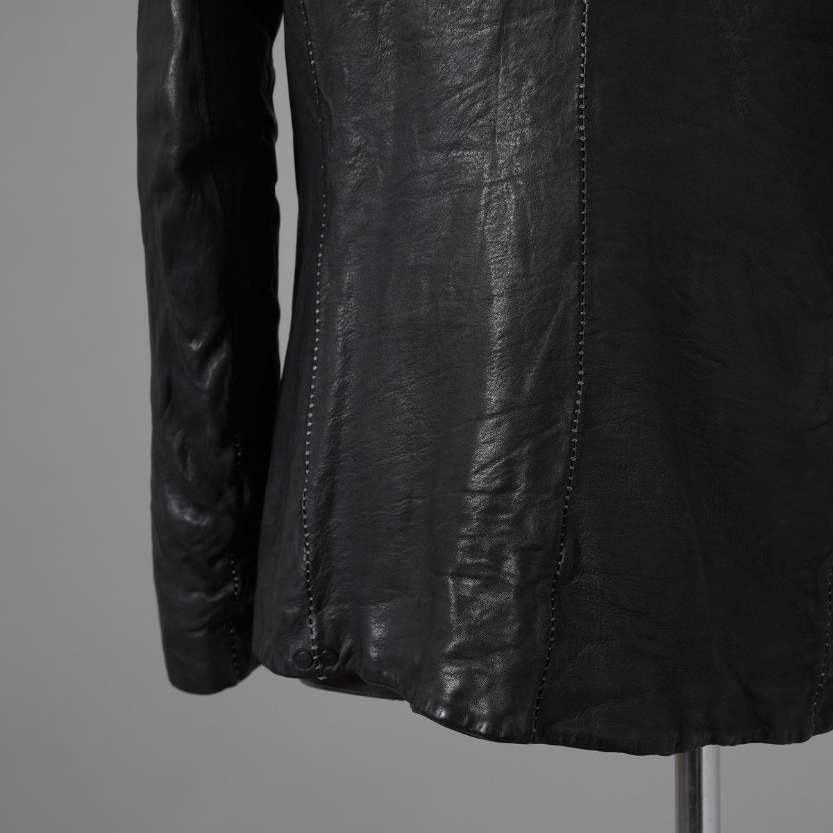inarnation インカネーション / 22SS Sheep Object Dyed Shirt Jacket オーバーロック シープレザー シャツジャケット / size S (BLACK) 123017-alm