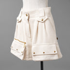 LOUIS VUITTON ルイヴィトン / 22AW コーデュロイ カーゴ  ショートパンツ/ RW222J DA8 FNPA16 / size 38 (IVORY WHITE × GOLD) レディース
