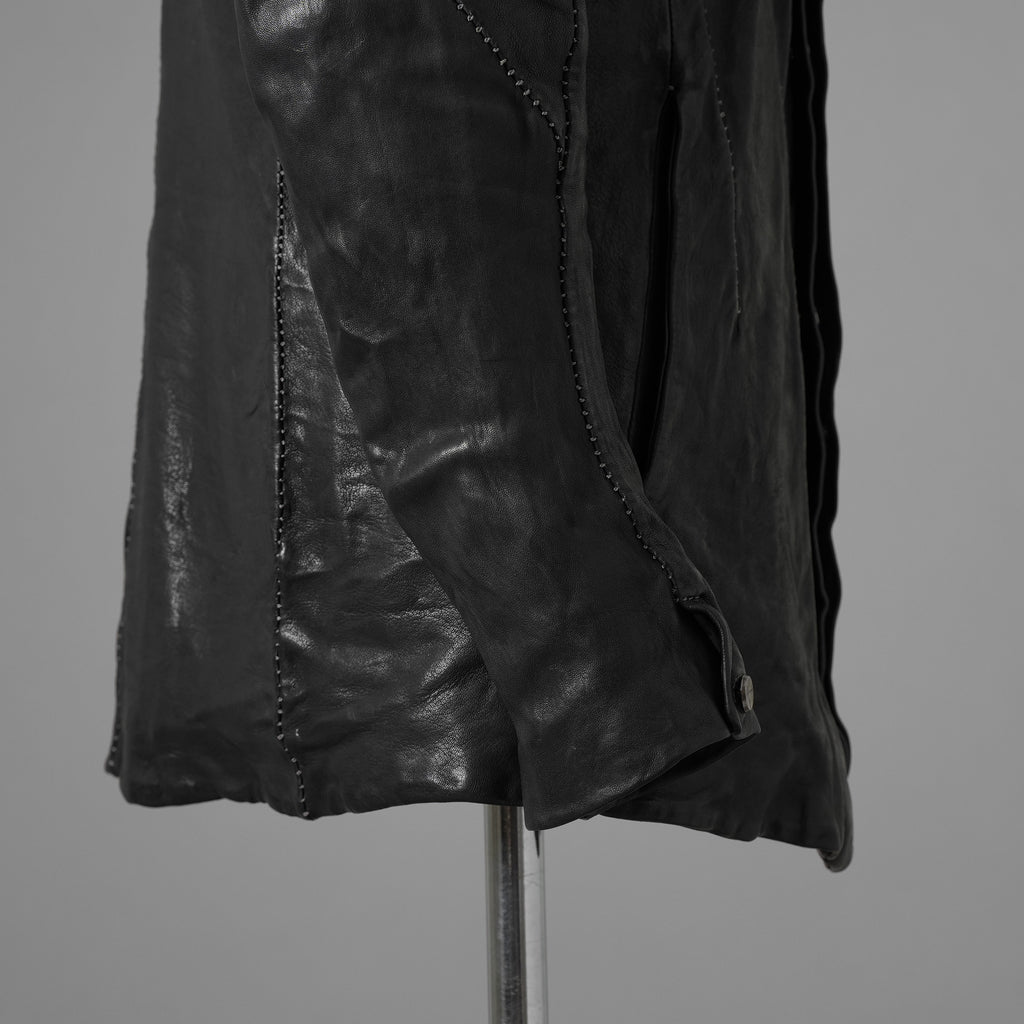 inarnation インカネーション / 22SS Sheep Object Dyed Shirt Jacket オーバーロック シープレザー シャツジャケット / size S (BLACK) 123017-alm