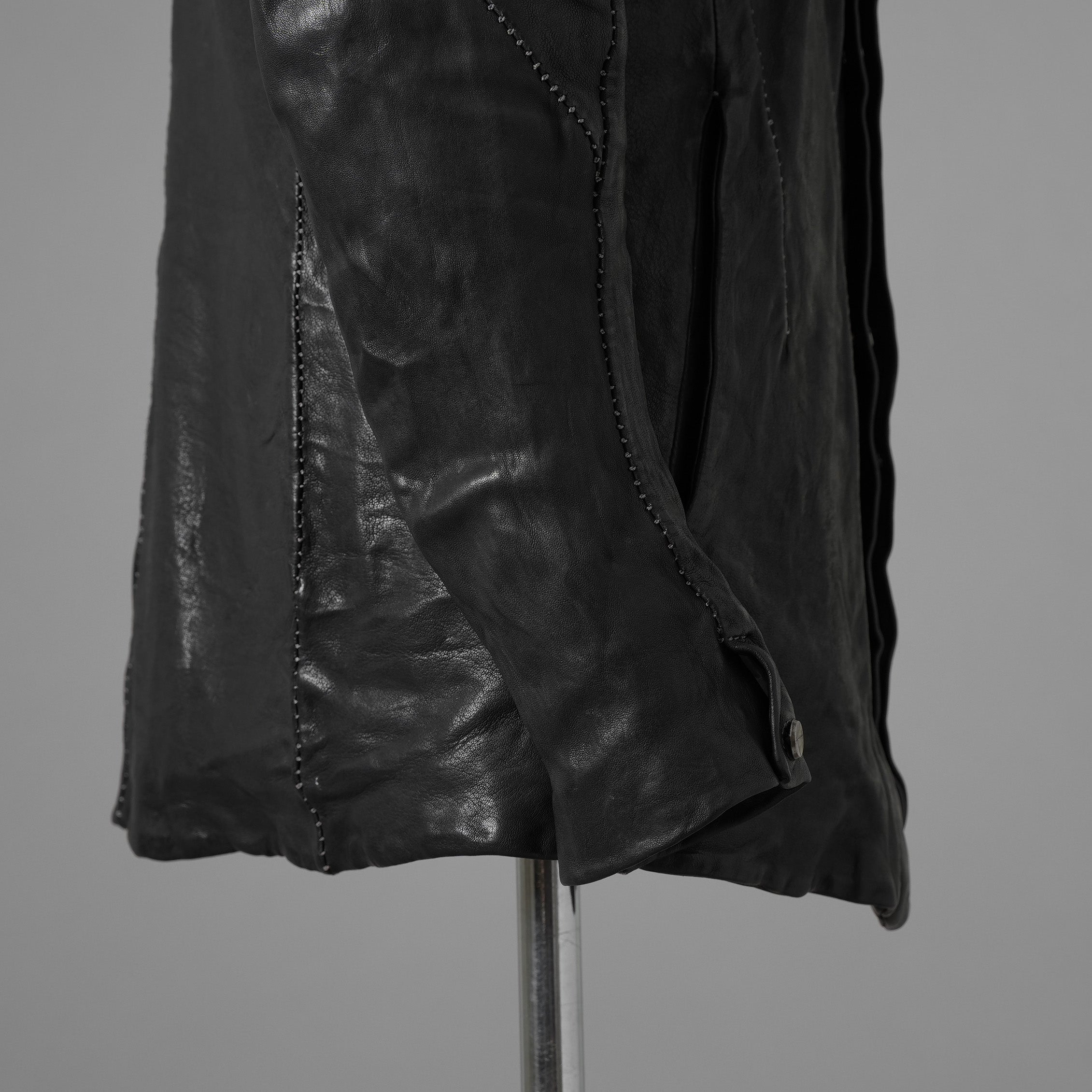 inarnation インカネーション / 22SS Sheep Object Dyed Shirt Jacket オーバーロック シープレザー シャツジャケット / size S (BLACK) 123017-alm