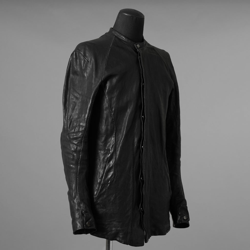 inarnation インカネーション / 22SS Sheep Object Dyed Shirt Jacket オーバーロック シープレザー シャツジャケット / size S (BLACK) 123017-alm