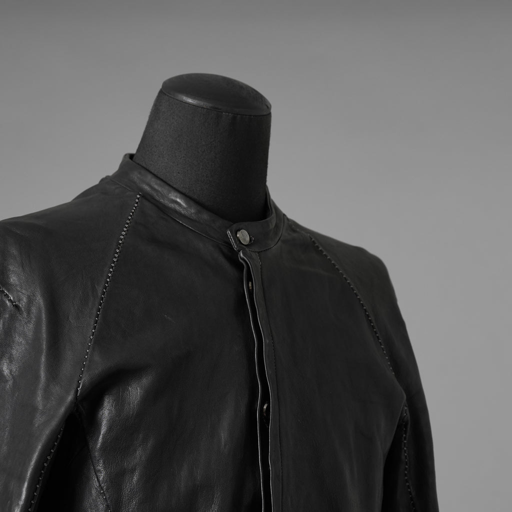 inarnation インカネーション / 22SS Sheep Object Dyed Shirt Jacket オーバーロック シープレザー シャツジャケット / size S (BLACK) 123017-alm
