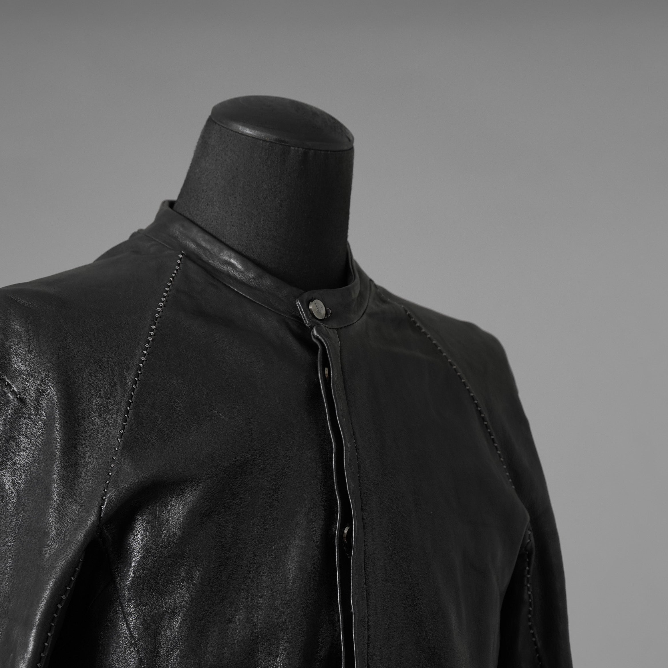 inarnation インカネーション / 22SS Sheep Object Dyed Shirt Jacket オーバーロック シープレザー シャツジャケット / size S (BLACK) 123017-alm