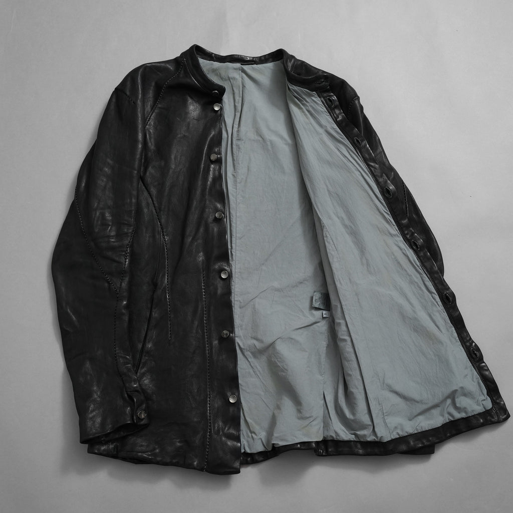 inarnation インカネーション / 22SS Sheep Object Dyed Shirt Jacket オーバーロック シープレザー シャツジャケット / size S (BLACK) 123017-alm