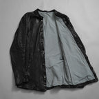 inarnation インカネーション / 22SS Sheep Object Dyed Shirt Jacket オーバーロック シープレザー シャツジャケット / size S (BLACK) 123017-alm