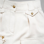 LOUIS VUITTON ルイヴィトン / 22AW コーデュロイ カーゴ  ショートパンツ/ RW222J DA8 FNPA16 / size 38 (IVORY WHITE × GOLD) レディース