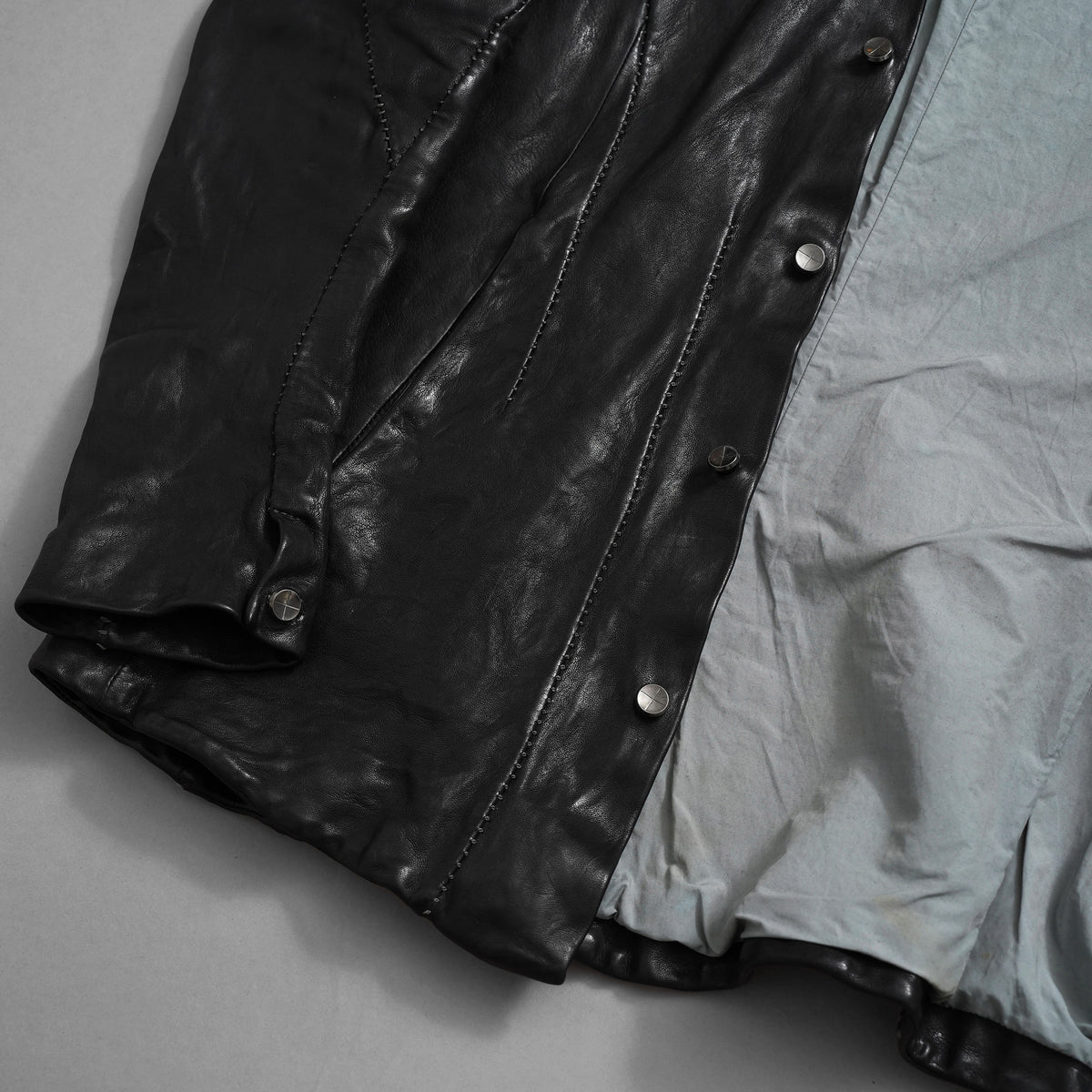 inarnation インカネーション / 22SS Sheep Object Dyed Shirt Jacket オーバーロック シープレザー シャツジャケット / size S (BLACK) 123017-alm