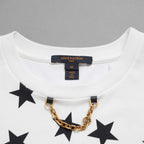 LOUIS VUITTON ルイヴィトン / 美品 22AW LVロゴ・スタープリント  チェーン / 半袖Tシャツ / 1AA9WZ / size M (WHITE) レディース
