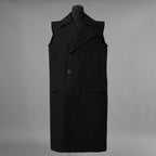 Rick Owens リックオウエンス / 美品 23AW LOXOR 期 / Black Sleeveless Slim Drella Coat コート ノースリーブ ドレラコート / RL02C7952-TWM / size 46 (BLACK) 352082-in-ue