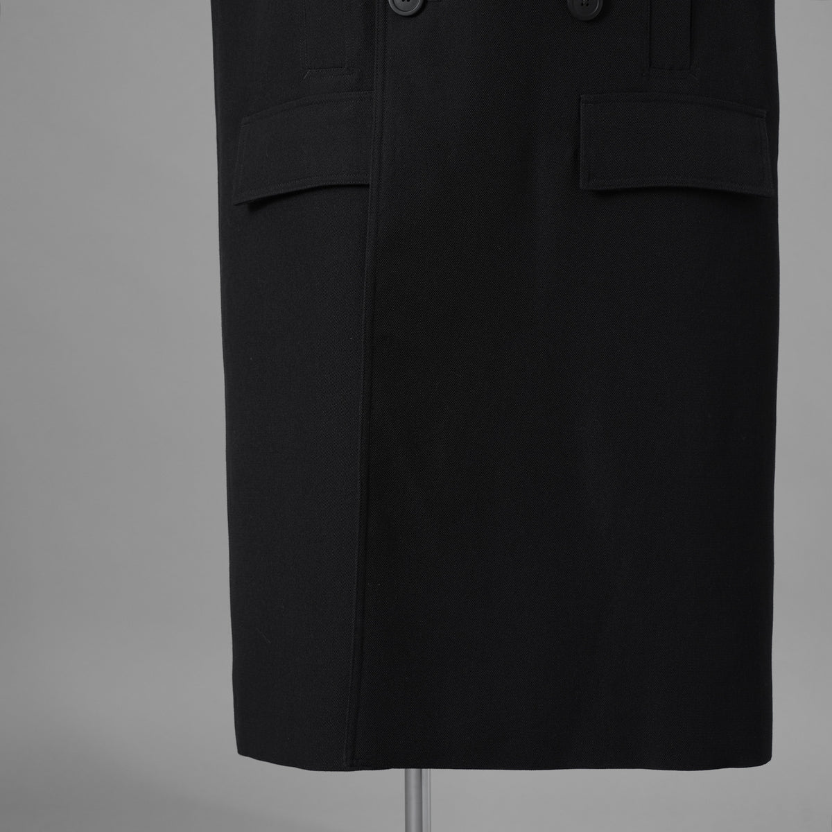 Rick Owens リックオウエンス / 美品 23AW LOXOR 期 / Black Sleeveless Slim Drella Coat コート ノースリーブ ドレラコート / RL02C7952-TWM / size 46 (BLACK) 352082-in-ue