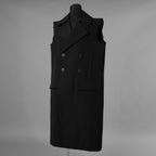 Rick Owens リックオウエンス / 美品 23AW LOXOR 期 / Black Sleeveless Slim Drella Coat コート ノースリーブ ドレラコート / RL02C7952-TWM / size 46 (BLACK) 352082-in-ue