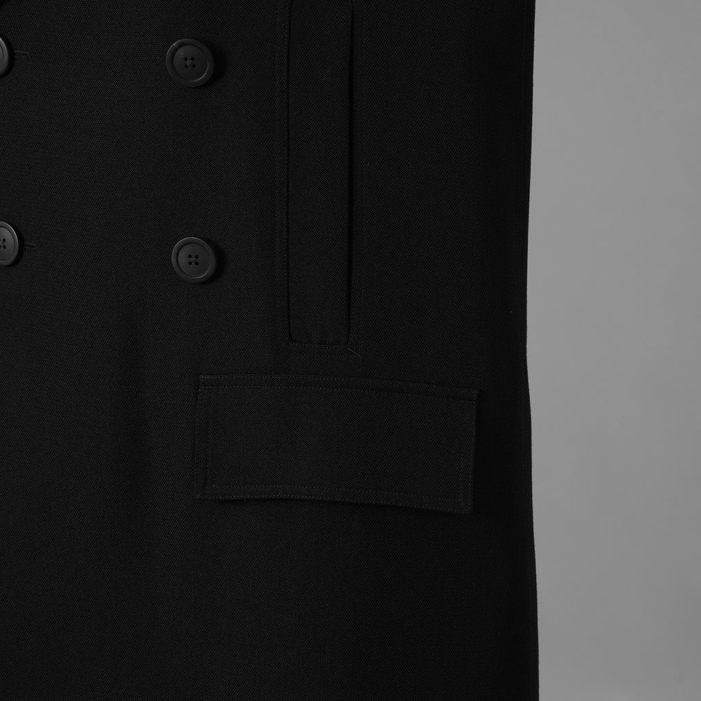 Rick Owens リックオウエンス / 美品 23AW LOXOR 期 / Black Sleeveless Slim Drella Coat コート ノースリーブ ドレラコート / RL02C7952-TWM / size 46 (BLACK) 352082-in-ue