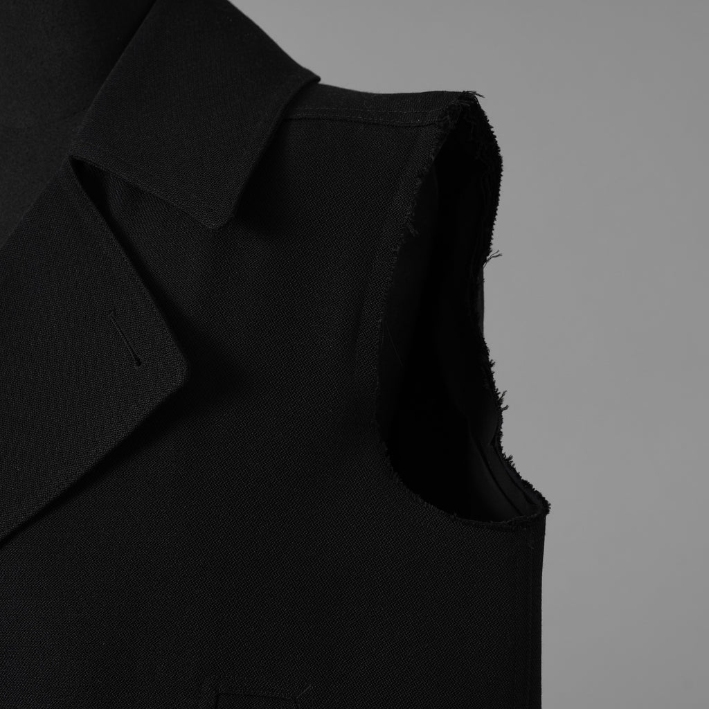 Rick Owens リックオウエンス / 美品 23AW LOXOR 期 / Black Sleeveless Slim Drella Coat コート ノースリーブ ドレラコート / RL02C7952-TWM / size 46 (BLACK) 352082-in-ue